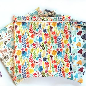various patterns wetbag, wet bag, diaper bag large