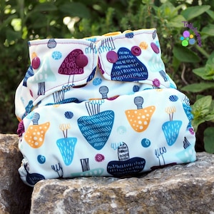 Fabric diaper overpants, mushrooms PUL