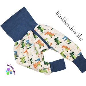 Organic split pants, slit pants, weaning pants, diaper-free, various sizes, crocodiles