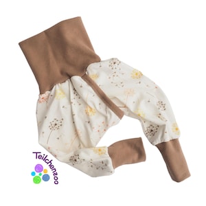 Organic split pants, slit pants, weaning pants, diaper-free, various sizes, different colors, dandelions