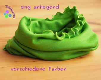 Wool-silk slip scarf, loop, scarf, tight fitting &quot;ruffle version&quot;