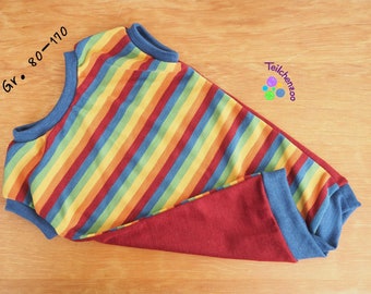 Wool-Silk Reversible Shirt "Retro Rainbow Ring" Size 80-170