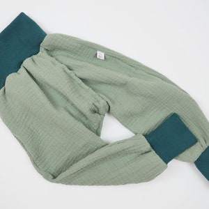 Pantalon fendu bio, pantalon fendu, pantalon sans couche, différentes tailles, mousseline, différentes couleurs image 3