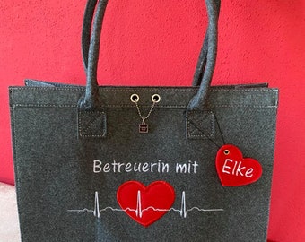 Bestickte Filztasche "Betreuerin"