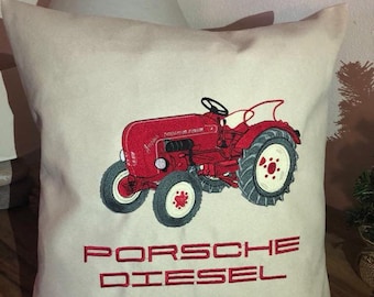 Besticktes Kissen "Porsche Diesel"