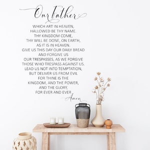 Scripture Lord&#39;s Prayer Wall Decal Sticker Religious Christian Bible Verse