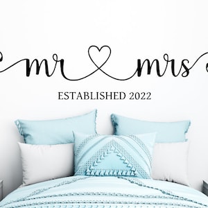 Personalized Love/Wedding Wall Decal Sticker Mr & Mrs Couple