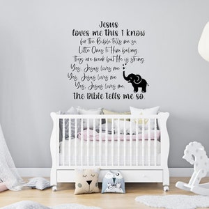 Jesus Loves Me Wall Decal Sticker Child Bedroom Nursery Religious Christian Bible