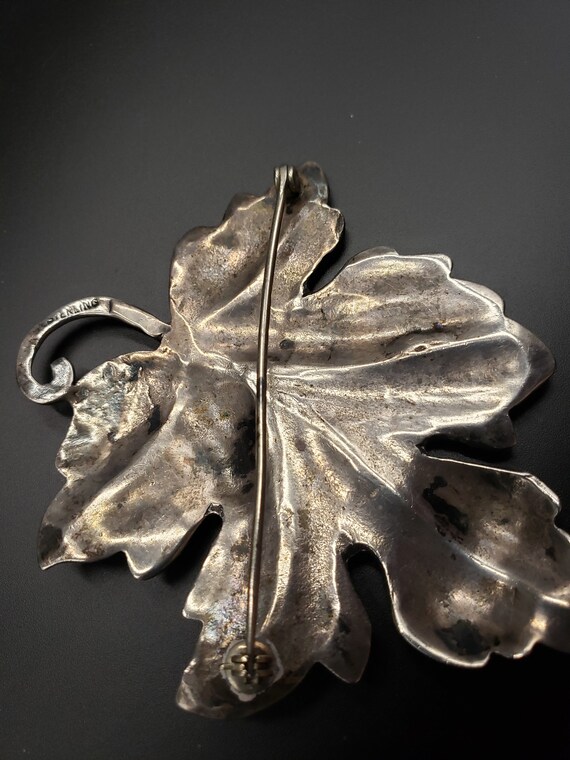 Sterling Leaf pin - image 5