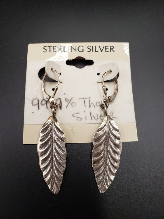 Sterling Silver leaf shape Earrings - image 1