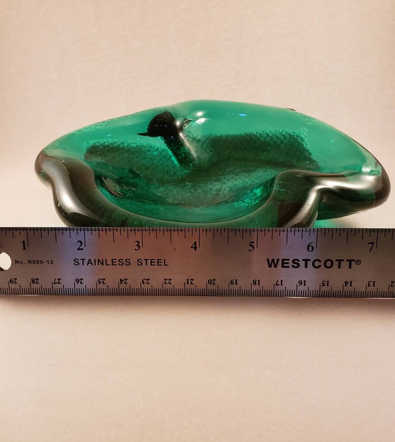 Blenko #966 Free Form dish in Sea Green