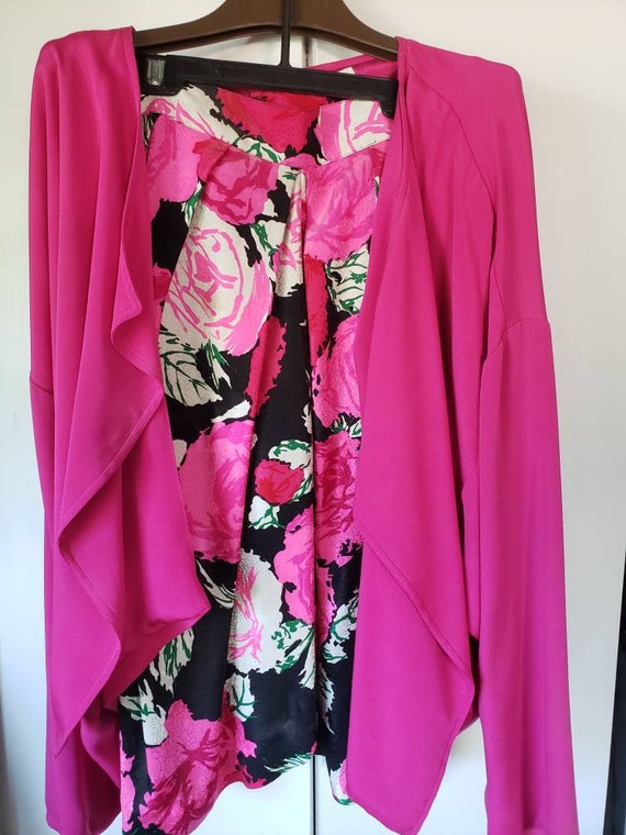 Vintage Flora Kung silk skirt and jacket