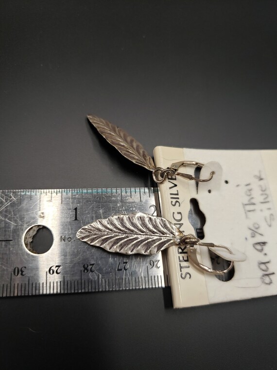 Sterling Silver leaf shape Earrings - image 3