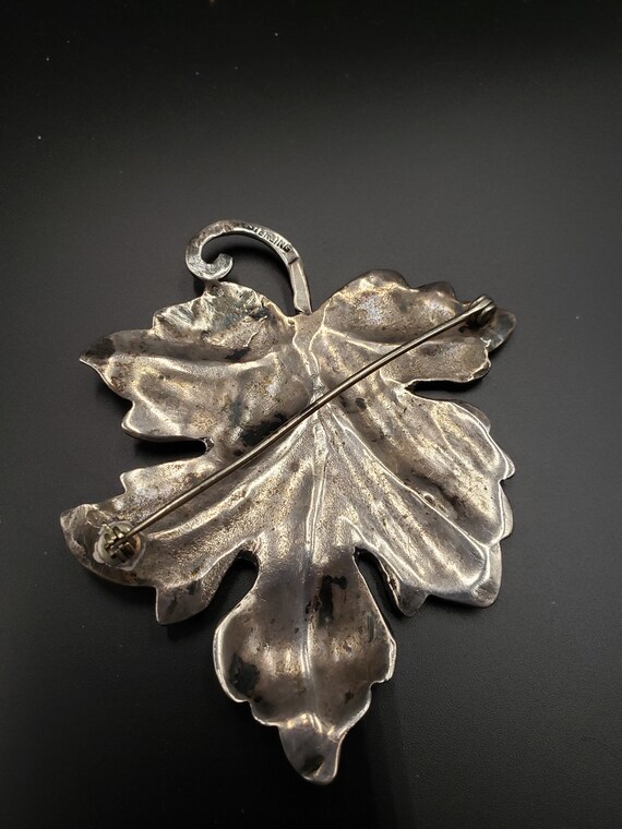 Sterling Leaf pin - image 2