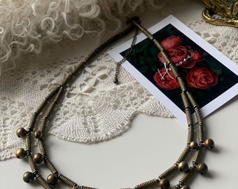 Handmade Ukrainian Brass Bells Necklace, Hutsul Zgarda Amulet, Easter gift for her