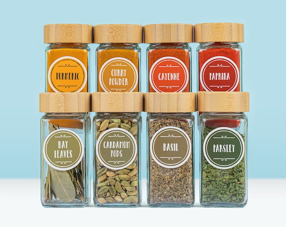 Color-coded Spice Jar Labels • Waterproof and Oil-Resistant • Round 1.5" • 210 Labels • Custom Labels PDF • Free US Shipping!
