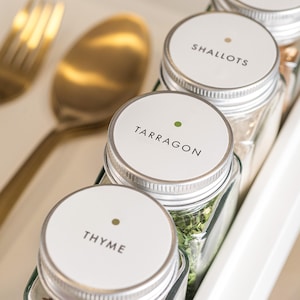 Color-coded Minimalist Spice Jar Labels • Waterproof Oil-Resistant • Round 1.5&quot; • 210 Labels • Custom Labels PDF • Free Express shipping!