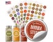 210 Spice Labels, Color-coded, Waterproof, Oil-Resistant, Round 1.5' Stickers + Bonus: Free Printable Custom Labels + Free Fast Shipping! 