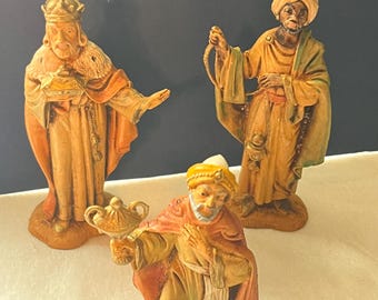 Vintage Fontanini Three Wise Men Nativity Figurines Set of 3 Depose Italy 1993 Magi Kings Christmas Decor