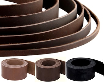 AURORIS 5 m leather strap flat color selectable dark brown, black, cognac brown width selectable 3/4/5/8/10/15/20/25/30/35/40 mm