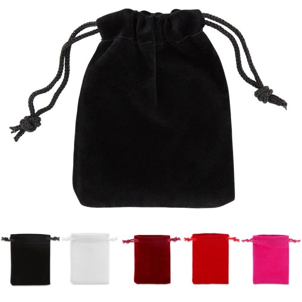 sac en velours doux taille 9x7; 12x9 ou 15 x 12 cm disponible en différentes couleurs