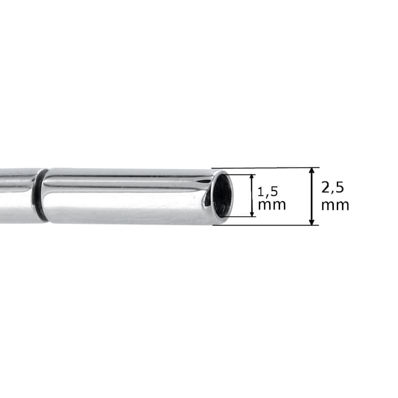 AURORIS roestvrijstalen tunneldraaisluiting, gatdiameter 1 / 1,5 / 2 / 2,5 / 3 / 4 mm selecteerbaar 1,5mm