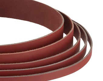 AURORIS 1 m leather strap flat color red width selectable: 3/4/5/8/10/15/20/25/30/35/40 mm