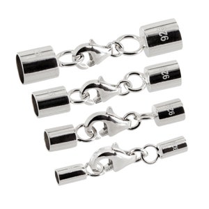 AURORIS carabiner clasp, 925 sterling silver, hole (2/3/4/5 mm) and quantity (1 piece, 5 pieces) selectable