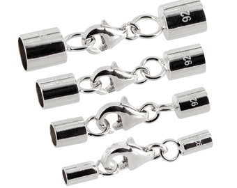AURORIS karabijnsluiting, 925 sterling zilver, gatgrootte (2/3/4/5 mm) en aantal (1 stuk, 5 stuks) naar keuze