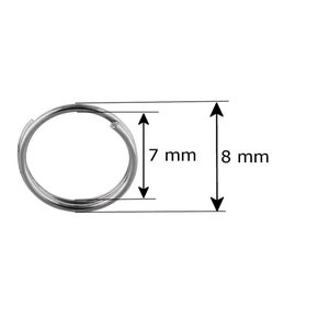 AURORIS kleine Schlüsselringe aus Edelstahl 20 Stück Größe wählbar 8mm (0,09EUR/Stück)