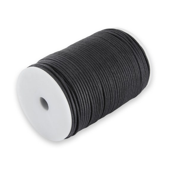 rund Durchmesser 1 mm schwarz Auroris 50 m Rolle Lederband