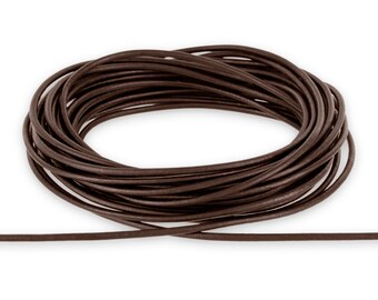 0.67 EUR/meter AURORIS 10 m leather cord, round, 1.5 mm brown