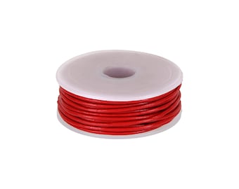 0.59 EUR/meter AURORIS 10 m leather cord, round 1 mm red