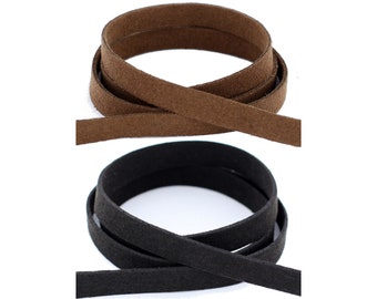 AURORIS 25 x 1.5 mm soft, flat strap made of imitation suede color (brown or black) and length (1 m, 3 m, 5 m or 10 m in one piece) selectable