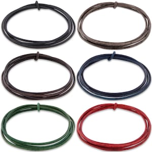 AURORIS 5 m leren koord echt leer rond plantaardig gelooid rundleer kleur (diverse antieke kleuren) / diameter (1/1,5/2/2,5/3/4/5 mm) selecteerbaar