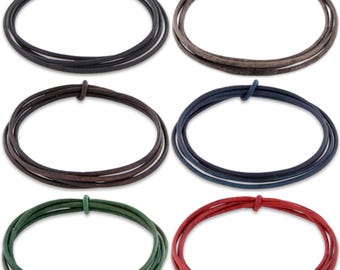 AURORIS 5 m leather cord genuine leather round vegetable tanned cowhide color (various antique colors) / diameter (1/1.5/2/2.5/3/4/5 mm) selectable