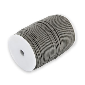 0.09 EUR/meter AURORIS 100 m roll cotton ribbon round 1 mm grey