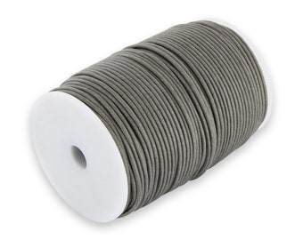 0,09 EUR/m AURORIS 100m Rolle Baumwollband rund 1mm grau