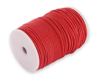 0,13 EUR/meter AURORIS 100 m rol katoenen lint rond 2 mm rood