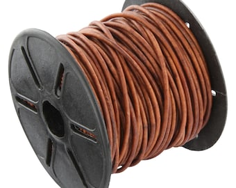 EUR 2.15/meter AURORIS 10 m roll of leather strap, round, 5 mm, antique light brown