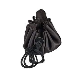 Sac en cuir médiéval en cuir nappa de vachette de haute qualité, couleurs au choix noir, marron, marron clair. Noir