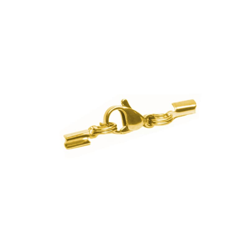 AURORIS KarabinerKlemmverschluss aus Edelstahl für 1 1,5 mm Bänder Farbe silber, gold, schwarz und Stückzahl wählbar gold