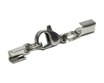 AURORIS carabiner clamp clasp made of stainless steel for 1.5 -2 mm straps quantity selectable