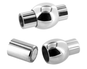 AURORIS stainless steel magnetic clasp ball hole size (3 mm, 4 mm, 5 mm, 6 mm or 8 mm) and quantity selectable