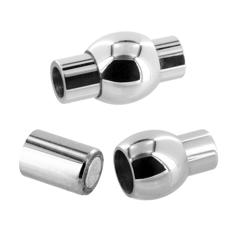 AURORIS stainless steel magnetic clasp ball hole size 3 mm, 4 mm, 5 mm, 6 mm or 8 mm and quantity selectable image 1