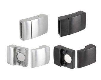 AURORIS - snap fastener magnetic fastener made of stainless steel matt black or matt look - hole 10 x 2.5 mm quantity selectable