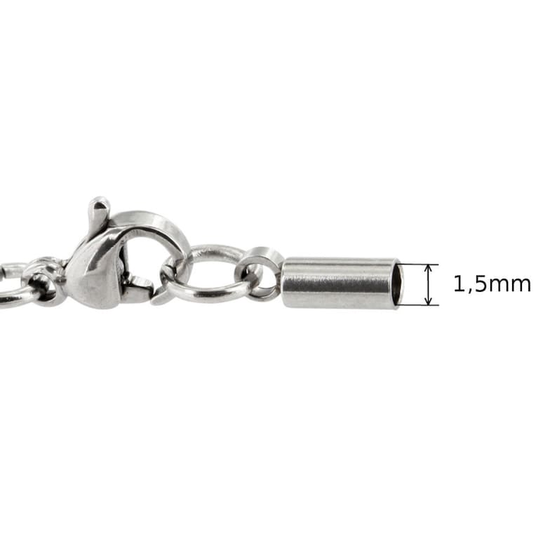 AURORIS Edelstahl Karabinerverschluss Loch 1,2, 1,5, 2, 2,5, 3, 3,5, 4, 5, 6mm und Stückzahl 1, 5 oder 10 Stück wählbar 1,5mm