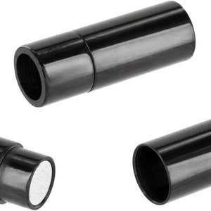 AURORIS zylinderförmiger Magnetverschluss aus Edelstahl Farbe silber oder schwarz und Innendurchmesser 4mm oder 5mm wählbar Preto