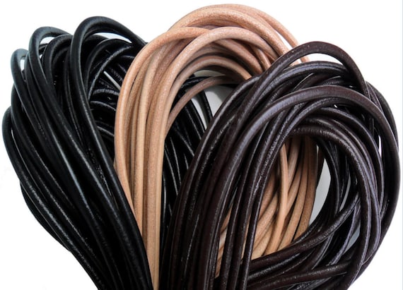 Auroris Lederband Rund 3mm - 5m Rolle In Stahlgrau