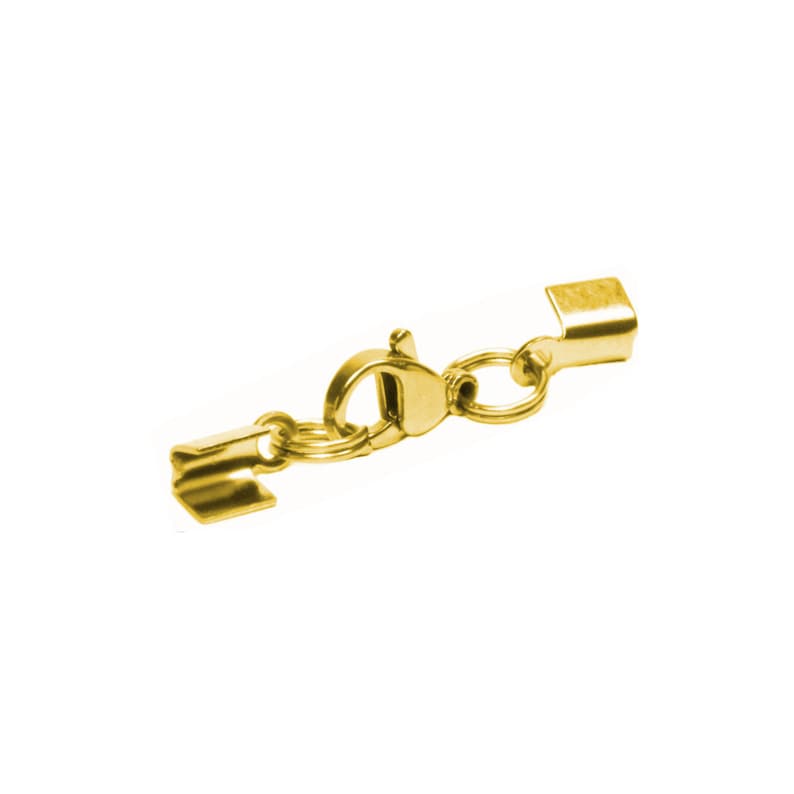 Fermoir mousqueton AURORIS en acier inoxydable pour bracelets de 2-3 mm Couleur argent, or, noir et quantité au choix gold